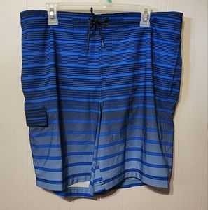 Blue Striped Swim Trunks Large 36 - 38‎ George Beach A129